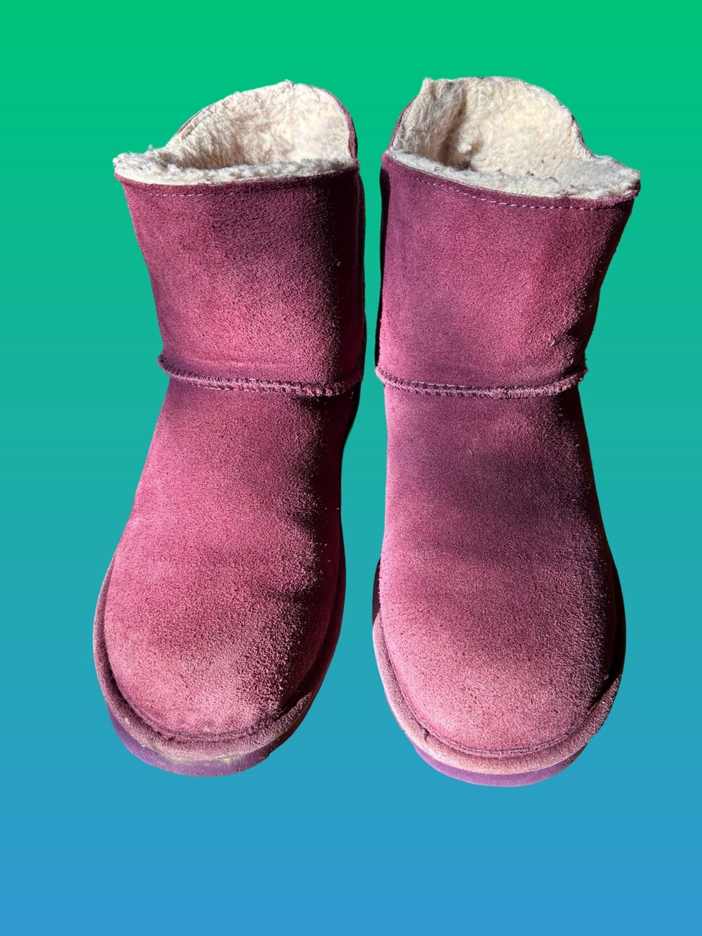 Women’s Burgundy Suede Winter Boots with Cozy Lining